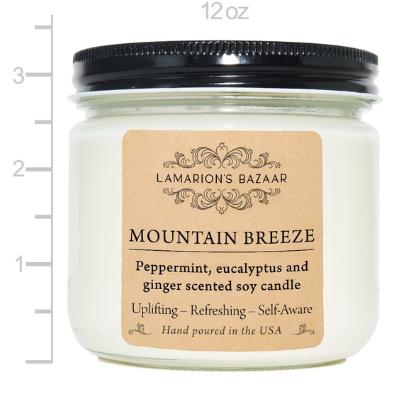 MOUNTAIN BREEZE - Peppermint Eucalyptus and Ginger - 100% Soy Candle - Picture 4 of 6
